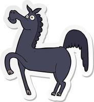 sticker van een grappig tekenfilmpaard vector