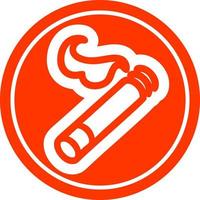 brandende sigaret cirkelvormig pictogram vector