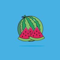 watermeloen fruit illustratie ontwerp gehalveerd vector