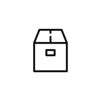 doos icoon. eenvoudige omtrekstijl. karton, leveringspakket, pakketconcept. dunne lijn vector illustratie ontwerp geïsoleerd op een witte achtergrond. eps 10.