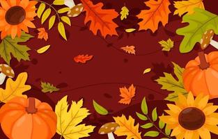 herfst herfst bloemen en bladeren achtergrond vector