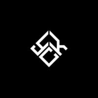 yck brief logo ontwerp op zwarte achtergrond. yck creatieve initialen brief logo concept. yck brief ontwerp. vector