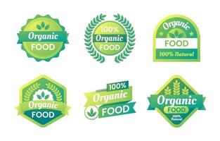 biologisch voedsel stickers vector