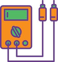 voltmeter lijn gevuld twee kleuren vector