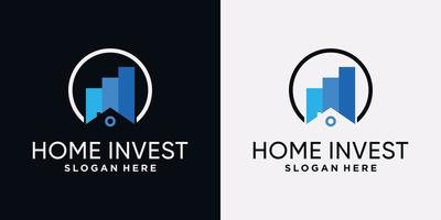 huis investeren logo ontwerpsjabloon met creatief concept vector