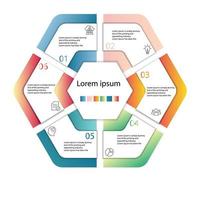 infographic zeshoek vector sjabloon proces concept stap voor strategie en onderwijs