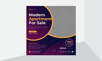 modern appartement huis te koop sociale media instagram post ontwerpsjabloon vector