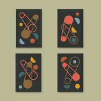 set van 4 abstracte geometrische kunst posters vector illustratie