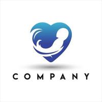 baby liefde logo. baby hart logo vector