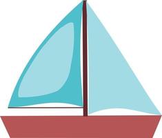 zeiljacht. zeilboot. vectorillustratie in cartoon-stijl geïsoleerd op een witte achtergrond vector