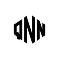 qnn letter logo-ontwerp met veelhoekvorm. qnn logo-ontwerp met veelhoek en kubusvorm. qnn zeshoek vector logo sjabloon witte en zwarte kleuren. qnn monogram, bedrijfs- en onroerend goed logo.