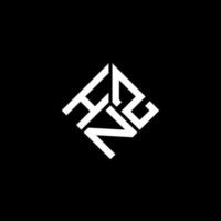 hz brief logo ontwerp op zwarte achtergrond. hnz creatieve initialen brief logo concept. hnz brief ontwerp. vector