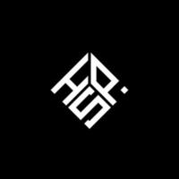 hsp brief logo ontwerp op zwarte achtergrond. hsp creatieve initialen brief logo concept. hsp brief ontwerp. vector