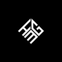 hmg brief logo ontwerp op zwarte achtergrond. hmg creatieve initialen brief logo concept. hmg-letterontwerp. vector