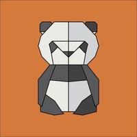 platte pictogram panda vector