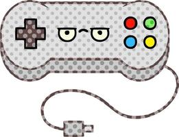 cartoon gamecontroller in stripboekstijl vector