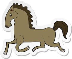 sticker van een cartoon rennend paard vector