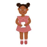 schattig afro-amerikaans meisje karakter. cartoon vectorillustratie. vector