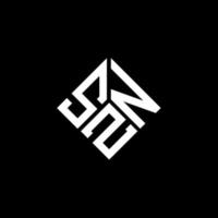 szn brief logo ontwerp op zwarte achtergrond. szn creatieve initialen brief logo concept. szn brief ontwerp. vector