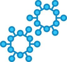 molecuul structuur lijn gevuld blauw vector