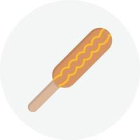 corndog platte cirkel vector