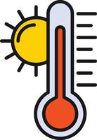 hoge temperaturen lijn gevuld vector