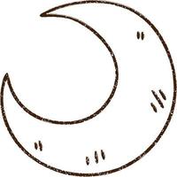 maan houtskool tekening vector