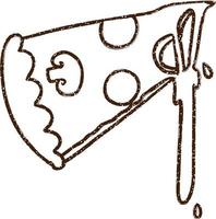 pizza slice houtskool tekening vector