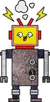 retro grunge textuur cartoon robot vector