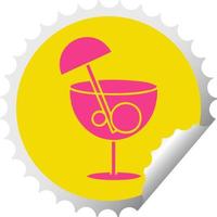 circulaire peeling sticker cartoon fancy cocktail vector