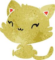 retro cartoon van schattig kawaii kitten vector