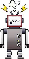 gradiënt gearceerde cartoon robot vector