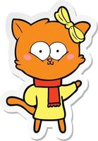 sticker van een cartoonkat vector