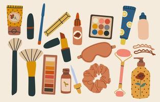 diverse cosmetica en verzorgings- en make-up producten. vector