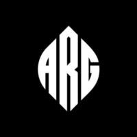 arg cirkel letter logo ontwerp met cirkel en ellipsvorm. arg ellipsletters met typografische stijl. de drie initialen vormen een cirkellogo. arg cirkel embleem abstracte monogram brief mark vector. vector