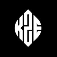 kze cirkel letter logo ontwerp met cirkel en ellipsvorm. kze ellipsletters met typografische stijl. de drie initialen vormen een cirkellogo. kze cirkel embleem abstracte monogram brief mark vector. vector