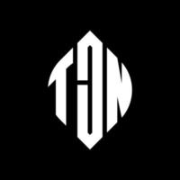 tjn cirkel letter logo ontwerp met cirkel en ellipsvorm. tjn ellipsletters met typografische stijl. de drie initialen vormen een cirkellogo. tjn cirkel embleem abstracte monogram brief mark vector. vector