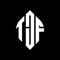 tjf cirkel letter logo ontwerp met cirkel en ellipsvorm. tjf ellipsletters met typografische stijl. de drie initialen vormen een cirkellogo. tjf cirkel embleem abstracte monogram brief mark vector. vector