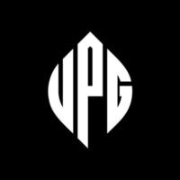 upg cirkel letter logo ontwerp met cirkel en ellipsvorm. upg ellipsletters met typografische stijl. de drie initialen vormen een cirkellogo. upg cirkel embleem abstracte monogram brief mark vector. vector