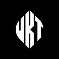 vkt cirkel letter logo ontwerp met cirkel en ellipsvorm. vkt ellipsletters met typografische stijl. de drie initialen vormen een cirkellogo. vkt cirkel embleem abstracte monogram brief mark vector. vector