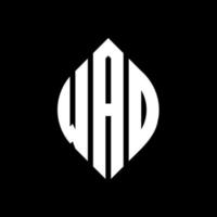 wad cirkel letter logo ontwerp met cirkel en ellipsvorm. wad ellips letters met typografische stijl. de drie initialen vormen een cirkellogo. wad cirkel embleem abstracte monogram brief mark vector. vector