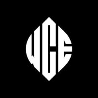 wce cirkel letter logo ontwerp met cirkel en ellipsvorm. wce ellipsletters met typografische stijl. de drie initialen vormen een cirkellogo. wce cirkel embleem abstracte monogram brief mark vector. vector