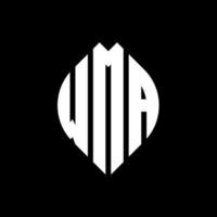 wma cirkel letter logo ontwerp met cirkel en ellipsvorm. wma ellipsletters met typografische stijl. de drie initialen vormen een cirkellogo. wma cirkel embleem abstracte monogram brief mark vector. vector