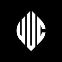 wuc cirkel letter logo ontwerp met cirkel en ellipsvorm. wuc ellipsletters met typografische stijl. de drie initialen vormen een cirkellogo. wuc cirkel embleem abstracte monogram brief mark vector. vector