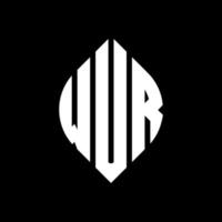 wur cirkel letter logo-ontwerp met cirkel en ellipsvorm. wur ellipsletters met typografische stijl. de drie initialen vormen een cirkellogo. wur cirkel embleem abstracte monogram brief mark vector. vector