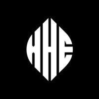 xhe cirkel letter logo ontwerp met cirkel en ellipsvorm. xhe ellipsletters met typografische stijl. de drie initialen vormen een cirkellogo. xhe cirkel embleem abstracte monogram brief mark vector. vector