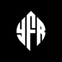 yfr cirkel letter logo-ontwerp met cirkel en ellipsvorm. yfr ellipsletters met typografische stijl. de drie initialen vormen een cirkellogo. yfr cirkel embleem abstracte monogram brief mark vector. vector