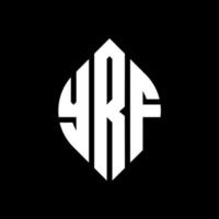 yrf cirkel letter logo ontwerp met cirkel en ellipsvorm. yrf ellipsletters met typografische stijl. de drie initialen vormen een cirkellogo. yrf cirkel embleem abstracte monogram brief mark vector. vector