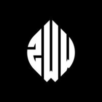 zww cirkel letter logo ontwerp met cirkel en ellipsvorm. zww ellipsletters met typografische stijl. de drie initialen vormen een cirkellogo. zww cirkel embleem abstracte monogram brief mark vector. vector