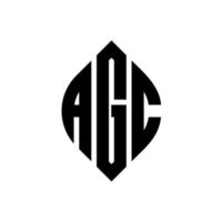 agc cirkel letter logo-ontwerp met cirkel en ellipsvorm. agc ellipsletters met typografische stijl. de drie initialen vormen een cirkellogo. agc cirkel embleem abstracte monogram brief mark vector. vector